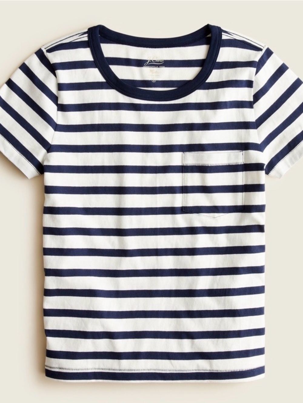 J. Crew Essential Pocket Tee in Stripe. Size large
